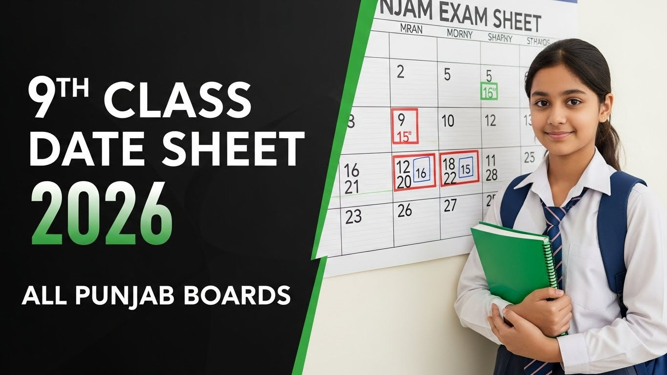 Punjab 9th Class Date Sheet 2026